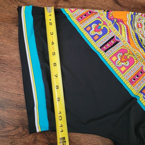 Trina Turk Size M Nepal Black Paisley Tunic Swim Cover up Mini Dress Luxury Pool - Picture 9 of 9